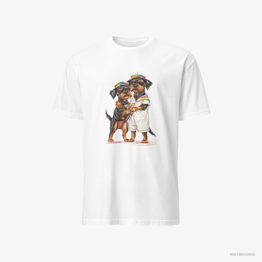 Yorkshire Terrier T-Shirt – Men White T-Shirt Classic – Couple Ready for Pride (on White Background)