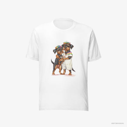 Yorkshire Terrier Couple Ready for Pride White T-Shirt