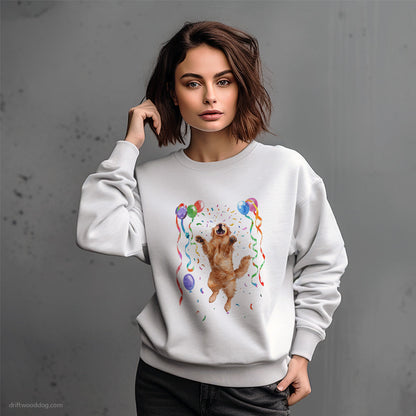 Golden Retriever Jumping with Balloons Sweatshirt – Dog-Themed Gifts for Dog Lovers