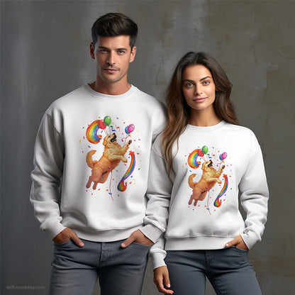 Golden Retriever Celebrating Pride Sweatshirt – Unisex Sweatshirt for Dog Owners