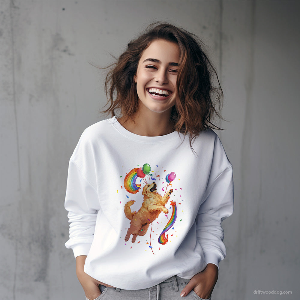 Golden Retriever Celebrating Pride Sweatshirt – Custom Dog Sweatshirt for Women