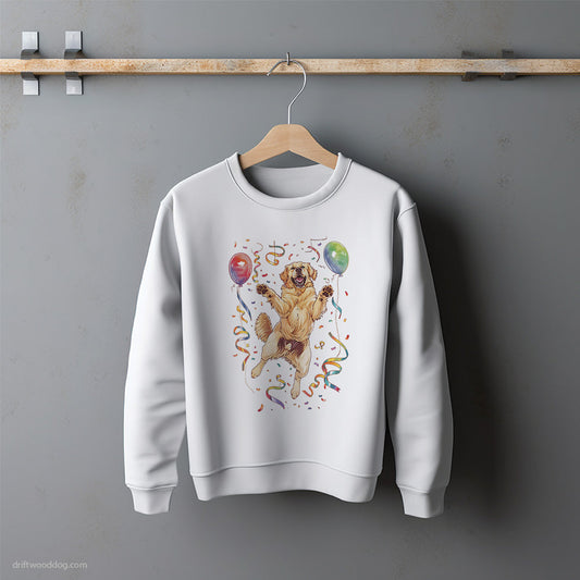 Golden Retriever Celebrating Birthday Sweatshirt – Unisex Sweatshirt for Dog Lovers