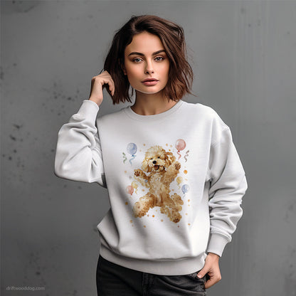 Little Poodle Jumping with Balloons Sweatshirt – Dog-Themed Gifts for Dog Lovers