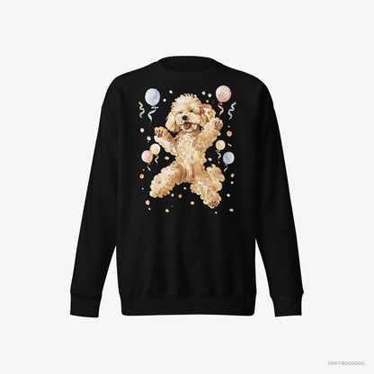 Poodle Jumping with Balloons Black Sweatshirt