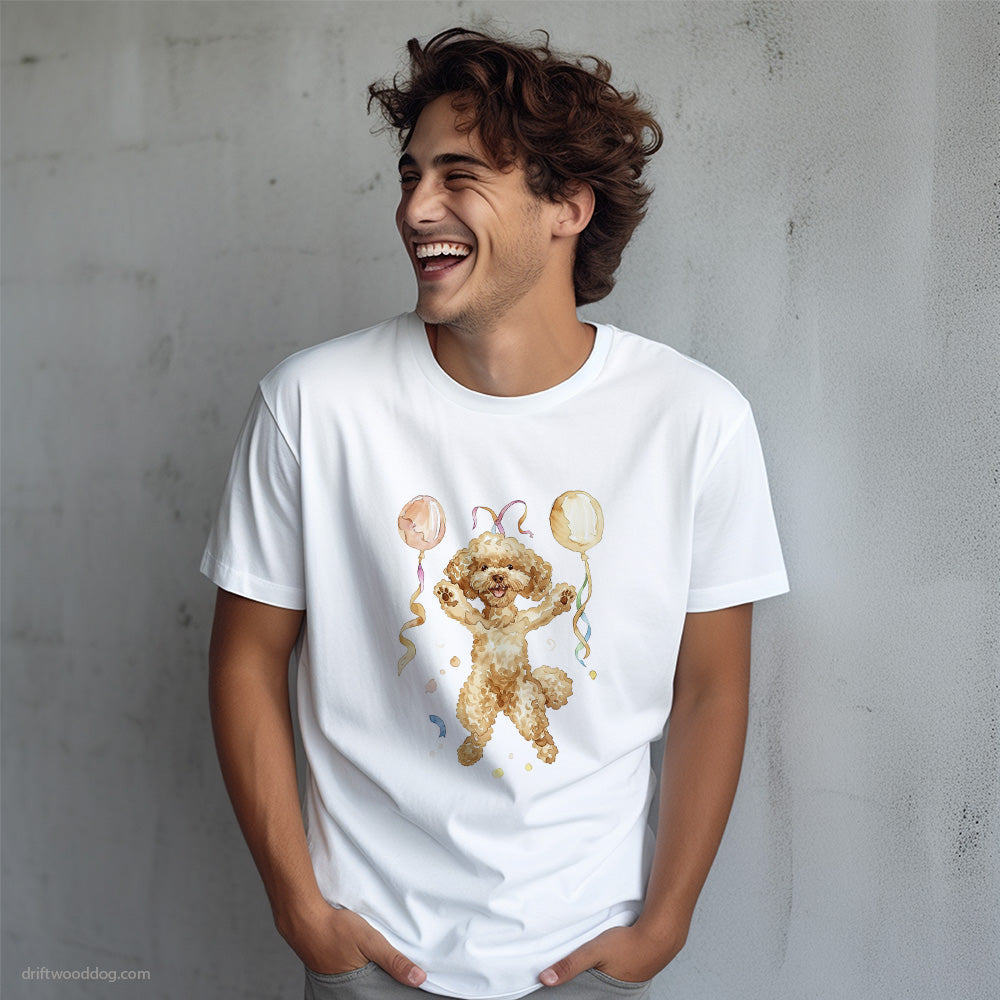 Poodle Celebrating Birthday T-Shirt – Dog T-Shirt for Men