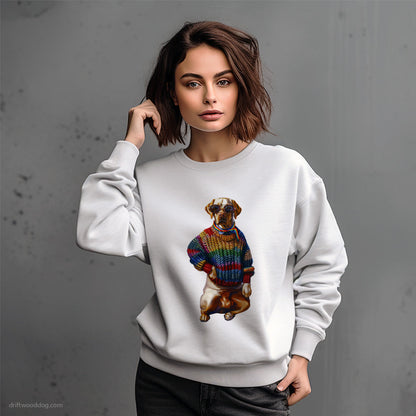 Labrador Retriever Dressed in Rainbow-Themed Outfit Sweatshirt – Dog-Themed Gifts for Dog Lovers