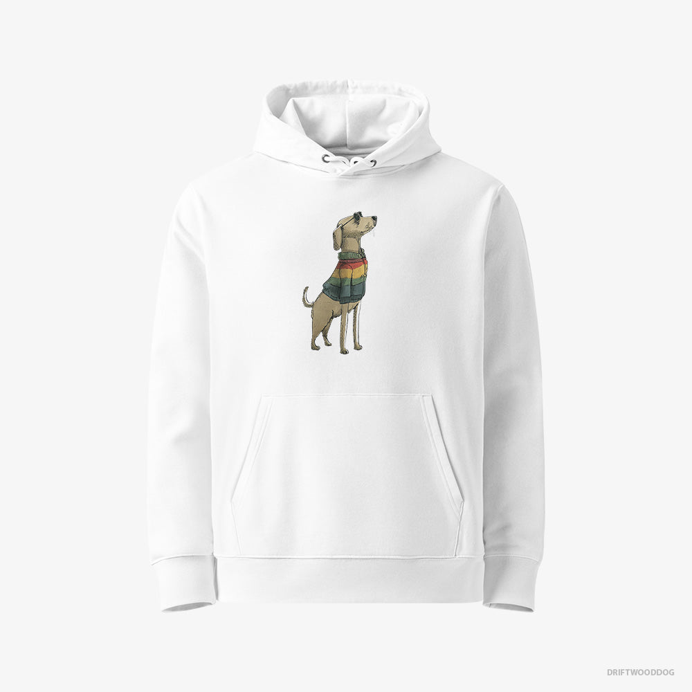 Labrador Retriever Hoodie – Men White Hoodie Eco-Friendly – All Set for Pride (on White Background)