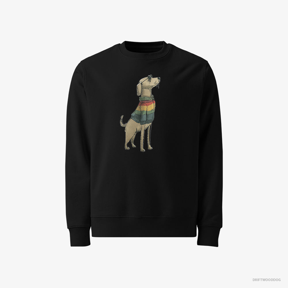 Labrador Retriever Sweatshirt – Men Black Sweatshirt Classic – All Set for Pride (on White Background)