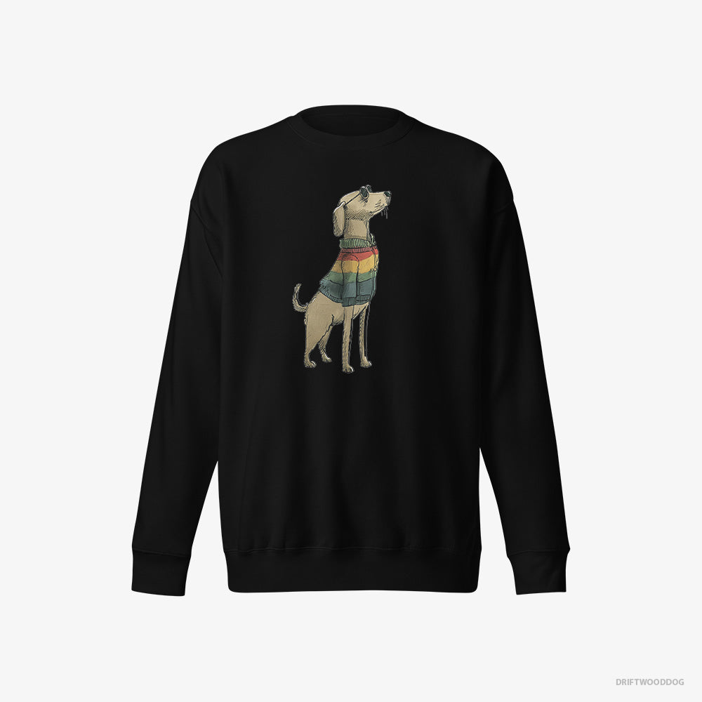 Labrador Retriever Sweatshirt – Men Black Sweatshirt Eco-Friendly – All Set for Pride (on White Background)