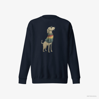 Labrador Retriever Sweatshirt – Men Navy Sweatshirt Eco-Friendly – All Set for Pride (on White Background)