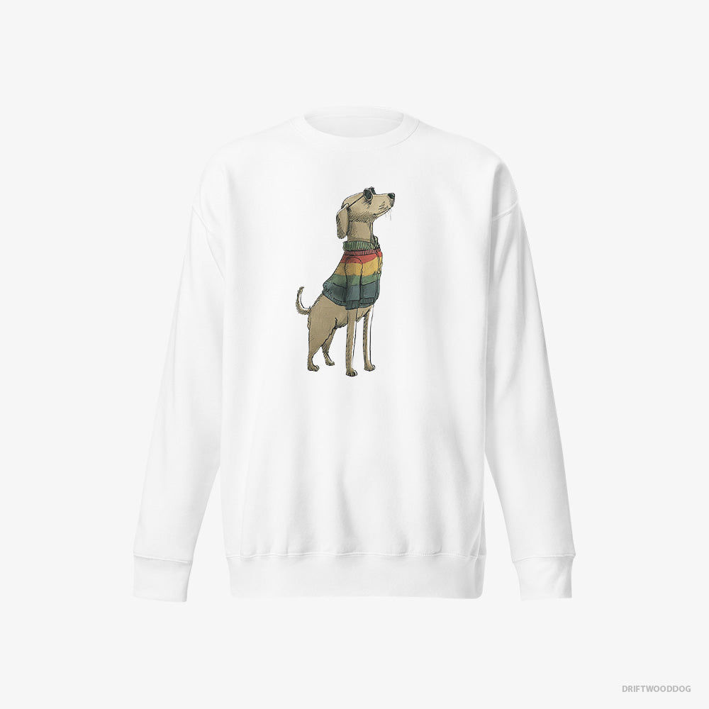 Labrador Retriever Sweatshirt – Men White Sweatshirt Eco-Friendly – All Set for Pride (on White Background)