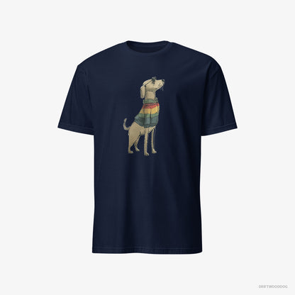 Labrador Retriever T-Shirt – Men Navy T-Shirt Classic – All Set for Pride (on White Background)