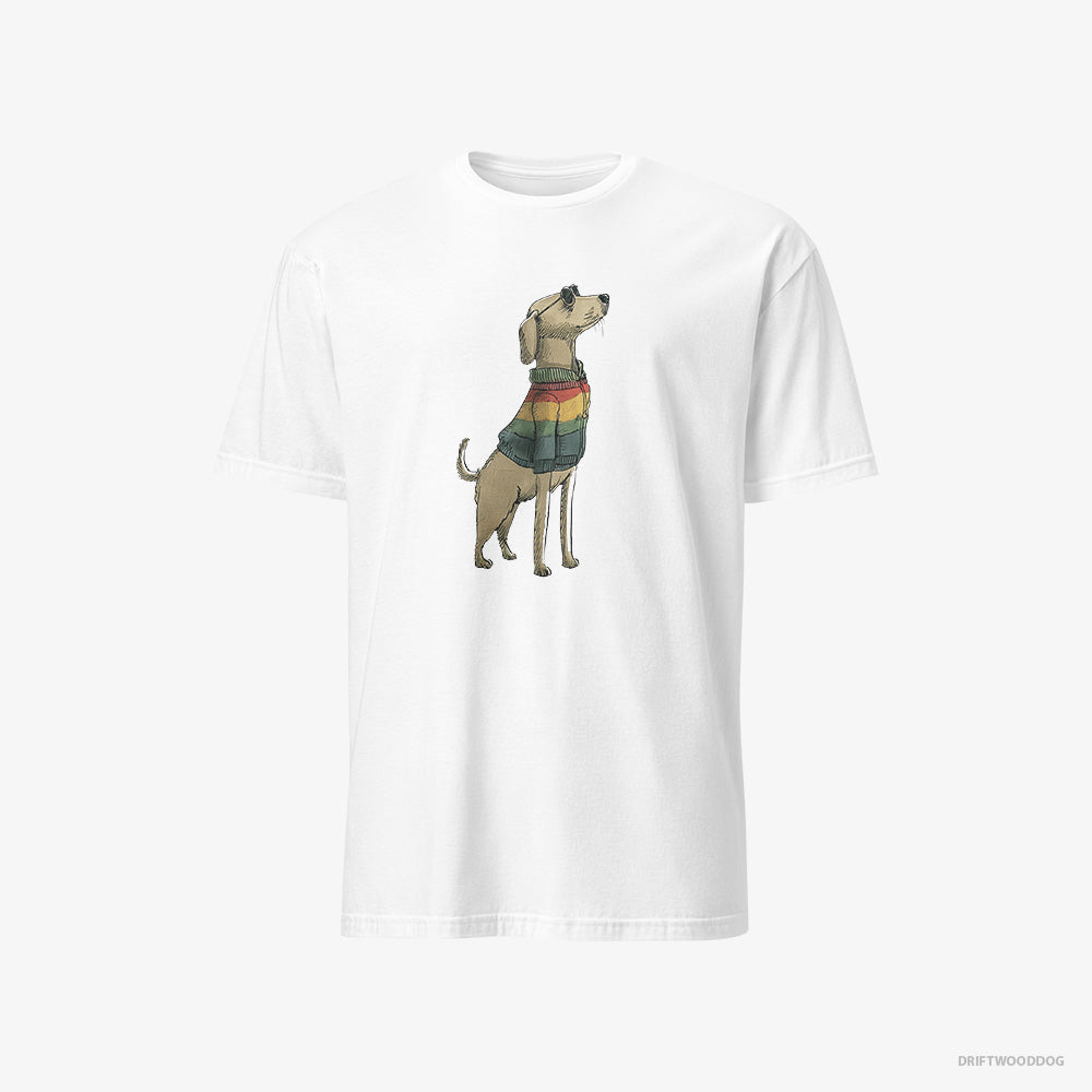 Labrador Retriever T-Shirt – Men White T-Shirt Classic – All Set for Pride (on White Background)