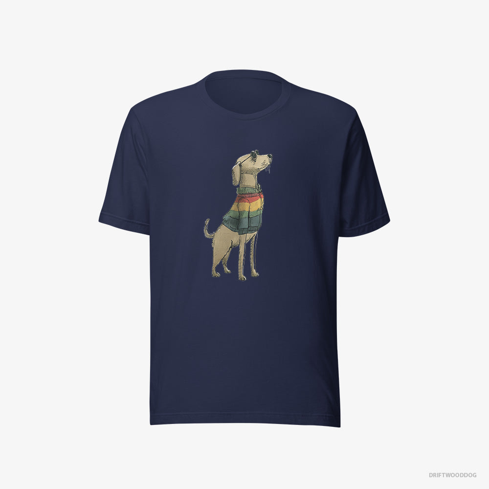 Labrador Retriever T-Shirt – Men Navy T-Shirt Eco-Friendly – All Set for Pride (on White Background)