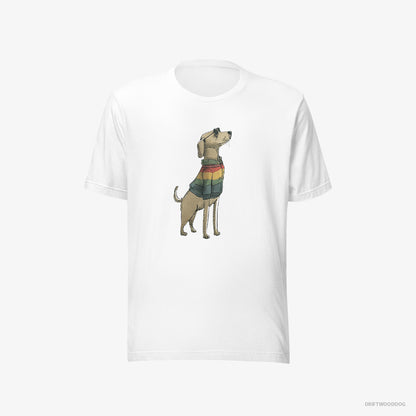 Labrador Retriever T-Shirt – Men White T-Shirt Eco-Friendly – All Set for Pride (on White Background)