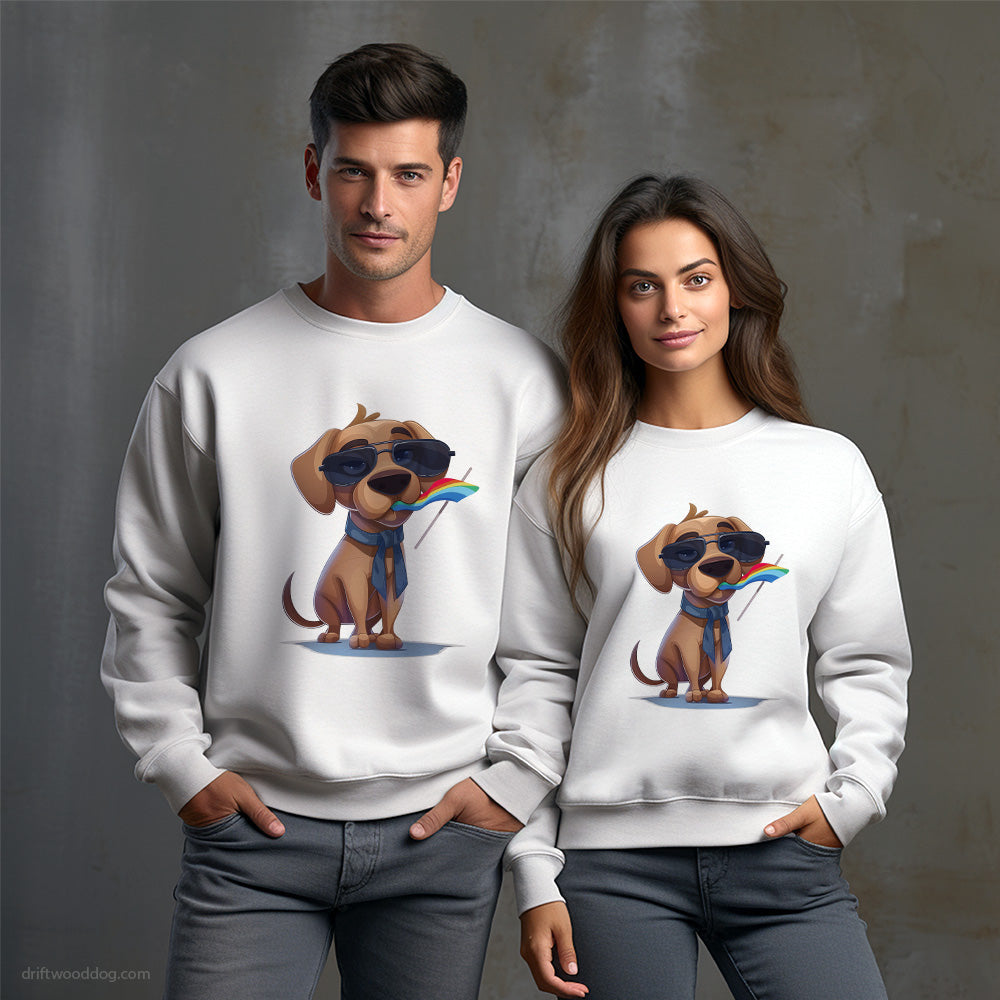 Labrador Retriever with an LGBTQ+ Flag Sweatshirt – Unisex Sweatshirt for Dog Owners