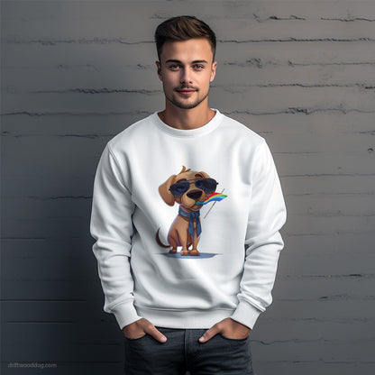 Labrador Retriever with an LGBTQ+ Flag Sweatshirt – Unique Dog Sweatshirt for Men