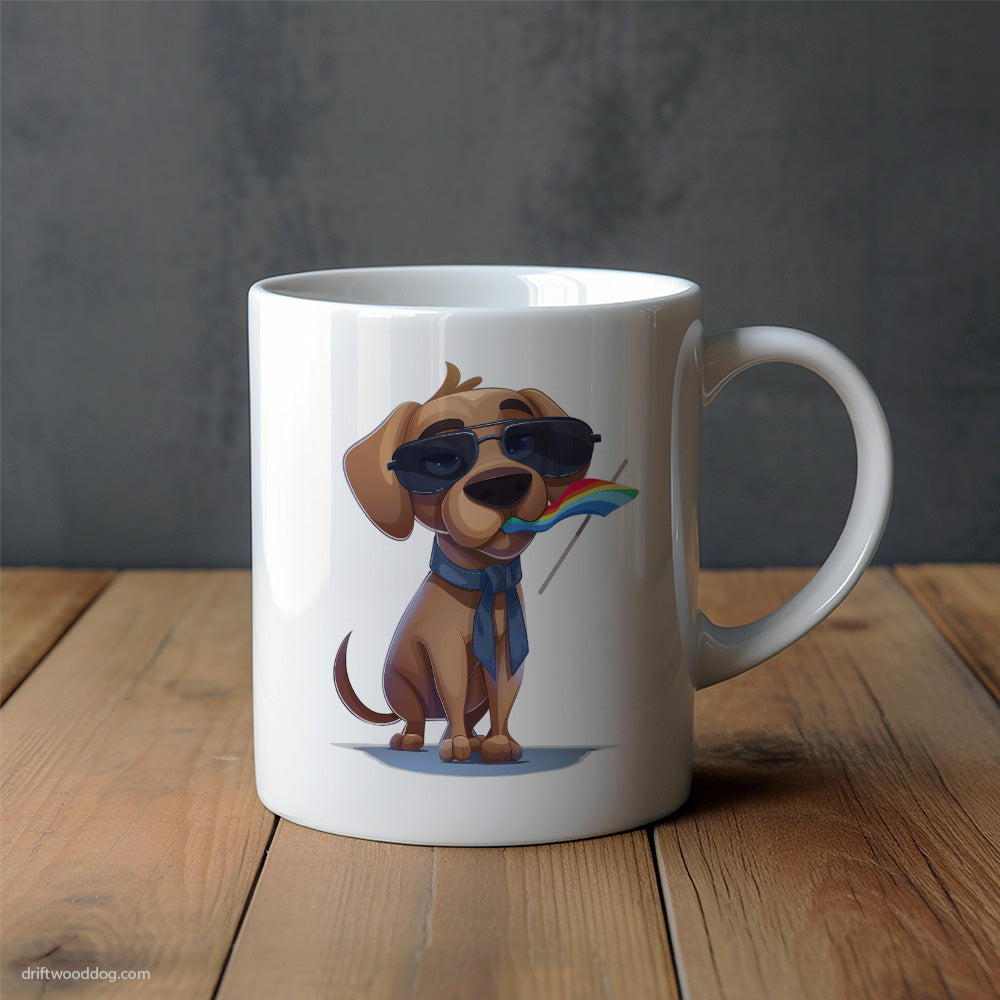 Labrador Retriever with an LGBTQ+ Flag Mug – Unique Dog Cups | Dog-Themed Mugs