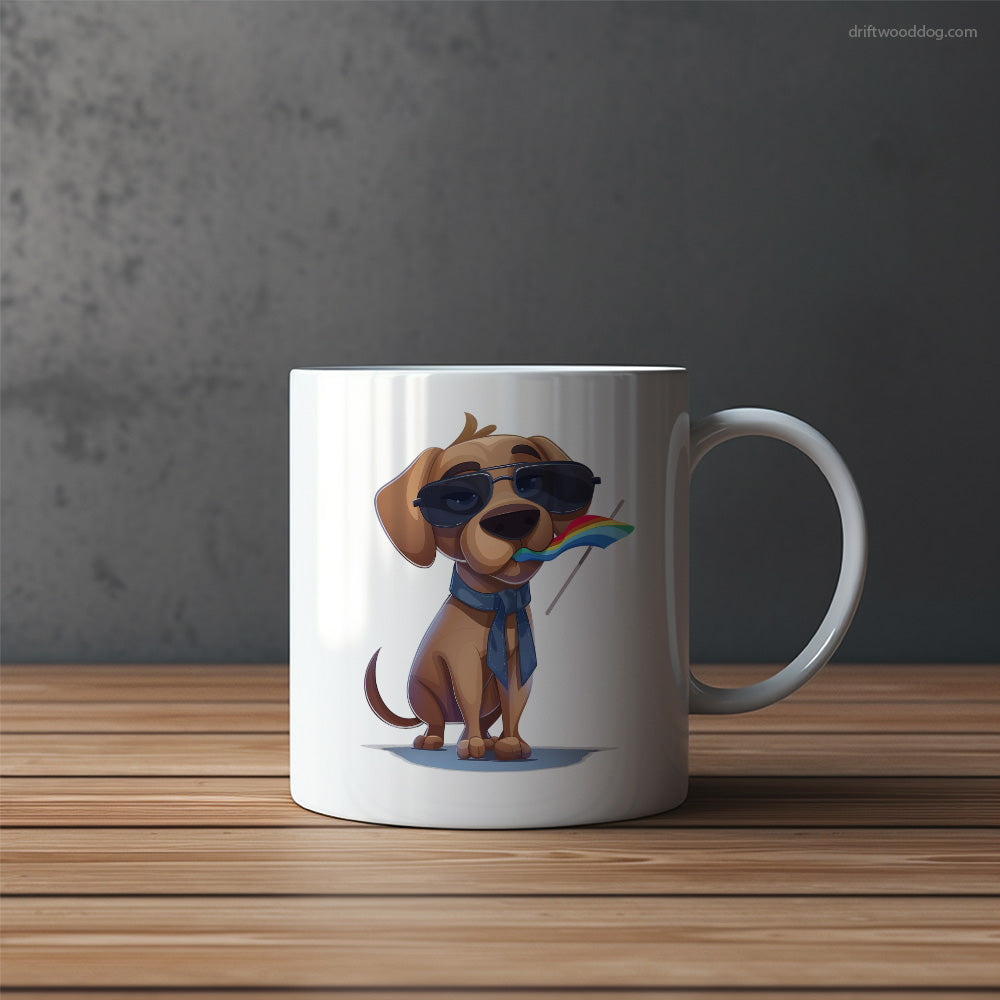 Labrador Retriever with an LGBTQ+ Flag Mug – Funny Dog Coffee Mugs | Quirky Canine Drinkware