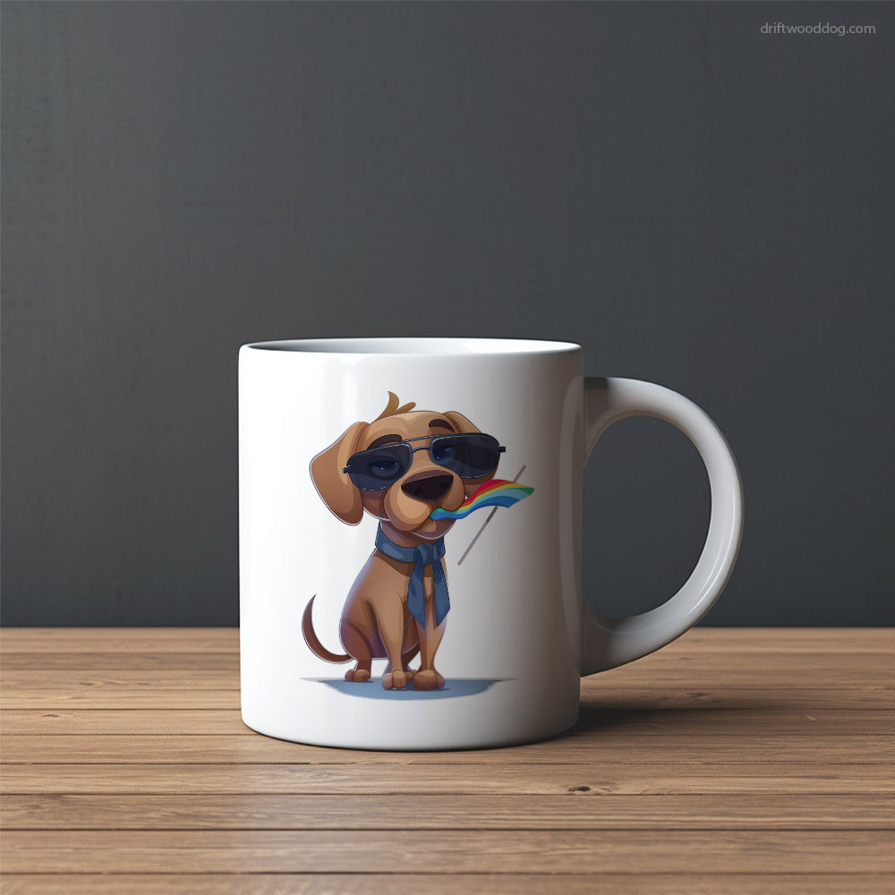 Labrador Retriever with an LGBTQ+ Flag Mug – Custom Dog Mugs | Personalized Pet Mugs