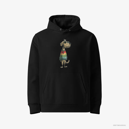 Poodle Wearing Rainbow Outfit Black Hoodie