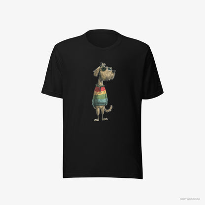 Poodle Wearing Rainbow Outfit Black T-Shirt