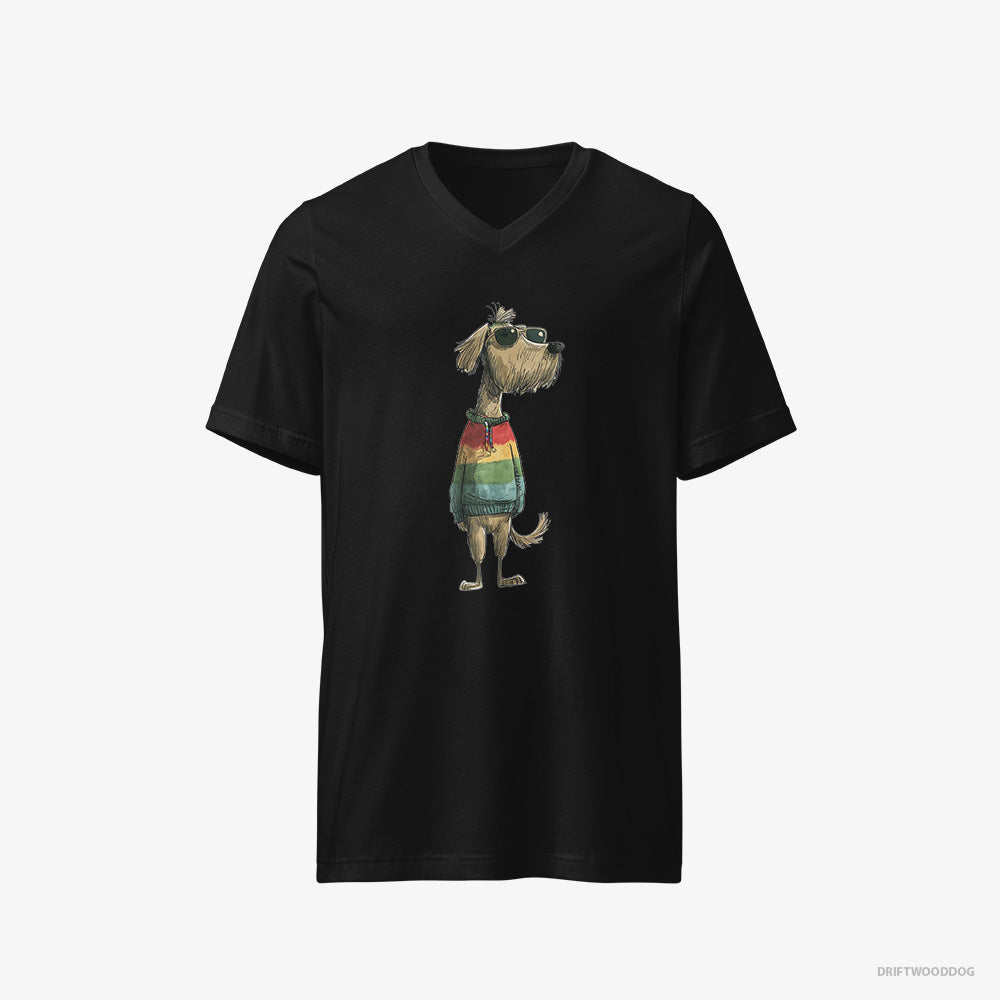 Poodle Wearing Rainbow Outfit – Men's T-Shirt Black V-Neck – V-Neck