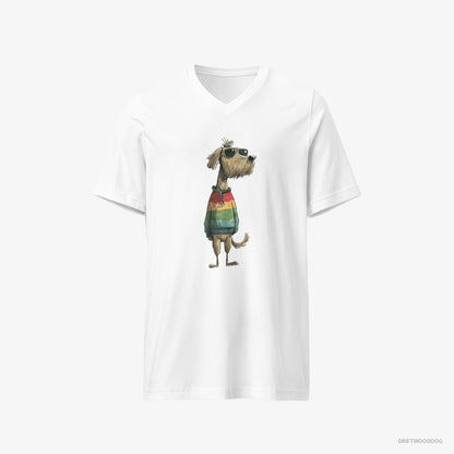 Poodle Wearing Rainbow Outfit White T-Shirt