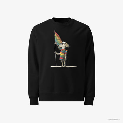 Poodle with an LGBTQ+ Flag Black Sweatshirt