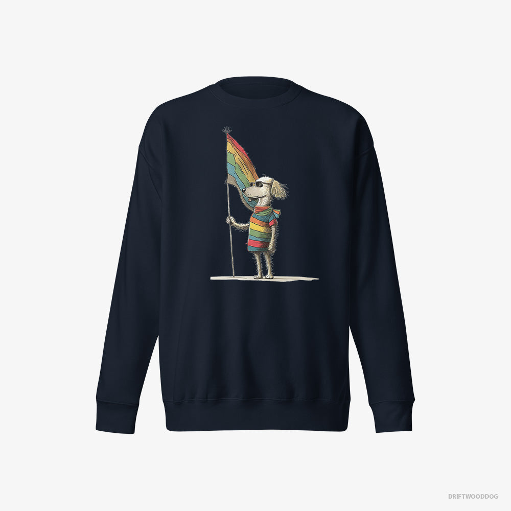 Little Poodle with an LGBTQ+ Flag – Men's Sweatshirt Navy Eco – Eco-Friendly