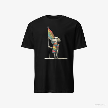 Poodle with an LGBTQ+ Flag Black T-Shirt