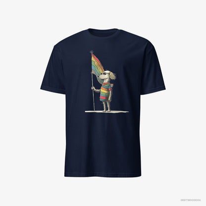 Poodle with an LGBTQ+ Flag Navy T-Shirt