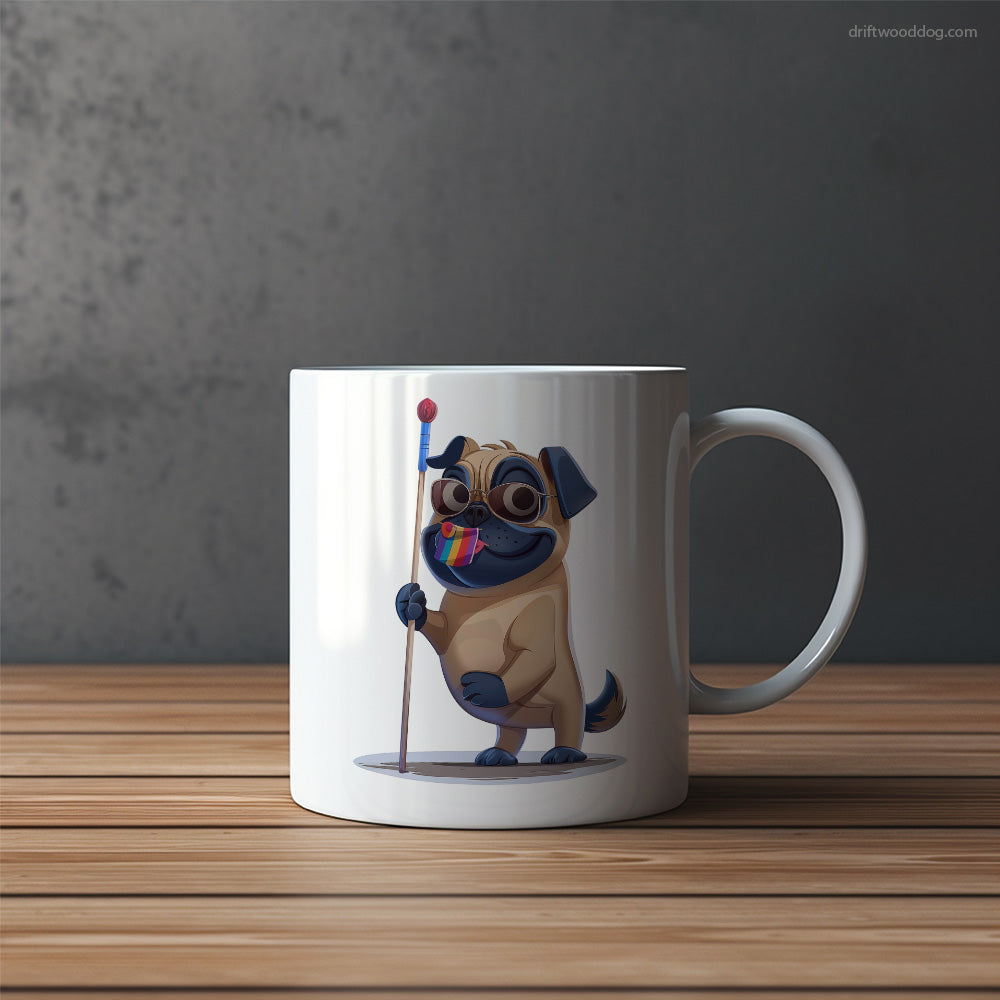 Pug with an LGBTQ+ Flag Mug – Funny Dog Coffee Mugs | Quirky Canine Drinkware