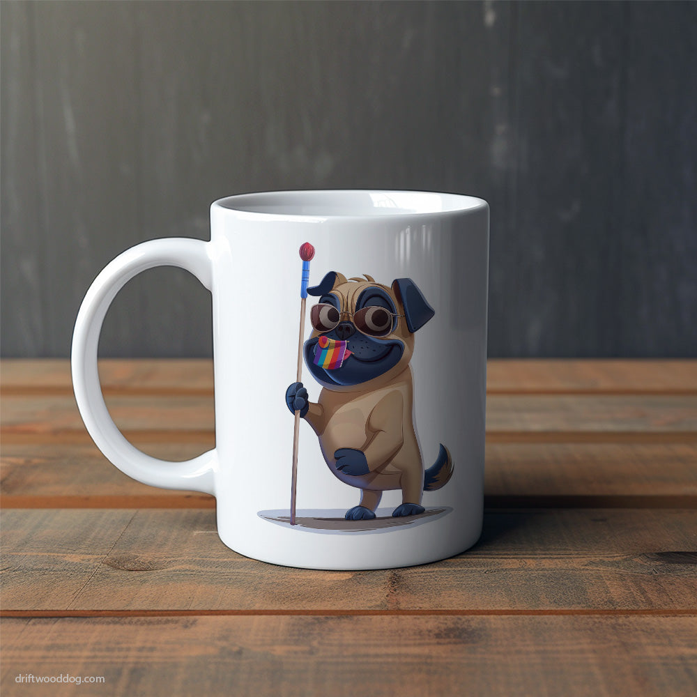 Pug with an LGBTQ+ Flag Mug – Cute Dog-Themed Mugs | Perfect Gifts for Dog Lovers