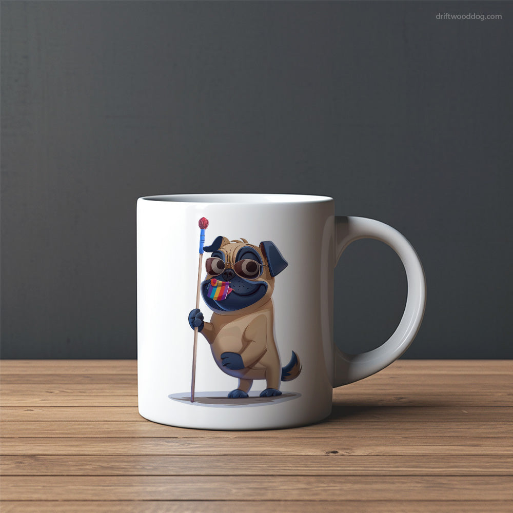 Pug with an LGBTQ+ Flag Mug – Custom Dog Mugs | Personalized Pet Mugs