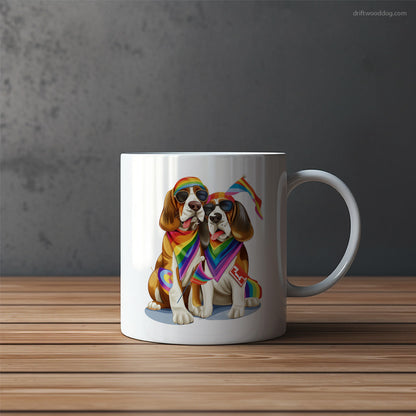 Beagle Couple Enjoying Pride Mug – Funny Dog Coffee Mugs | Quirky Canine Drinkware