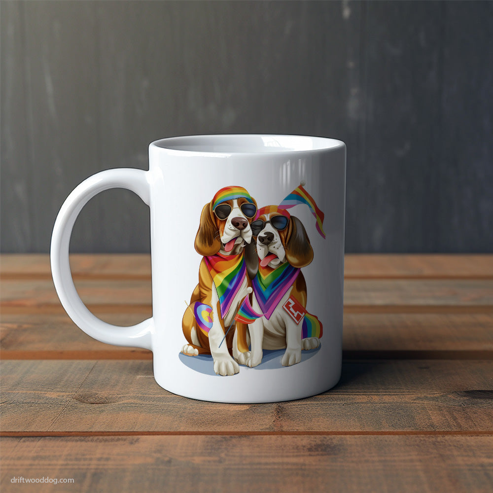 Beagle Couple Enjoying Pride Mug – Cute Dog-Themed Mugs | Perfect Gifts for Dog Lovers