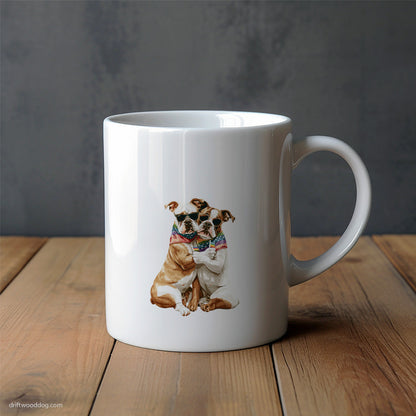 Bulldog Couple Hugging on Pride Day Mug – Unique Dog Cups | Dog-Themed Mugs