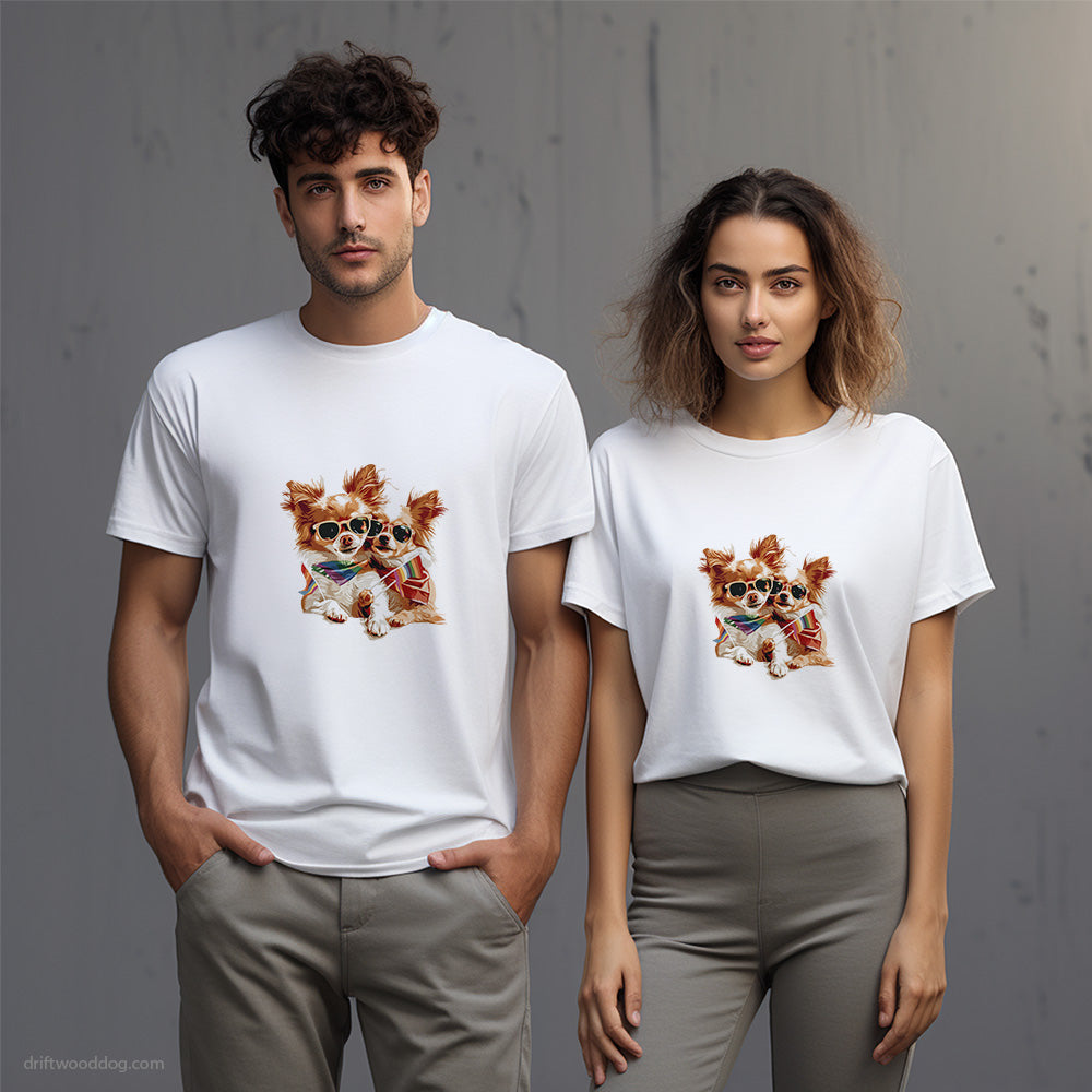 Chihuahua Couple Celebrating Pride T-Shirt – Unisex T-Shirt for Dog Lovers 