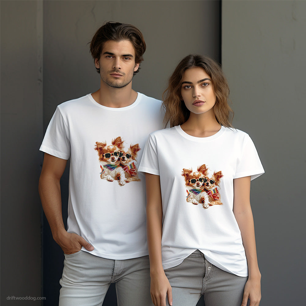 Chihuahua Couple Celebrating Pride T-Shirt – Dog-Themed Gifts for Dog Lovers