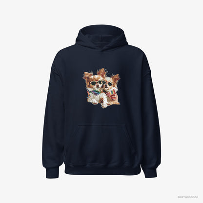 Chihuahua Couple Celebrating Pride Navy Hoodie