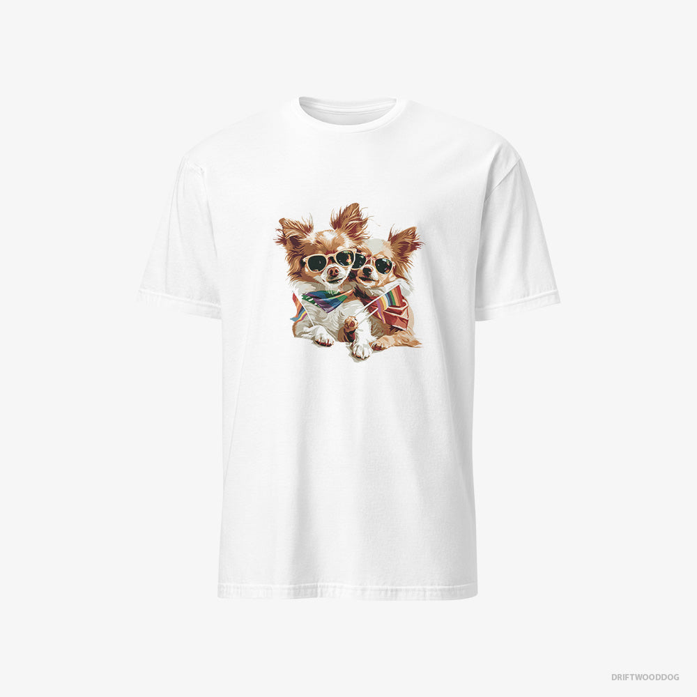 Chihuahua T-Shirt – Men White T-Shirt Classic – Couple Celebrating Pride (on White Background)