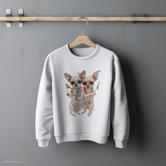 Chihuahua Couple Ready for Pride Sweatshirt – Unisex Sweatshirt for Dog Lovers