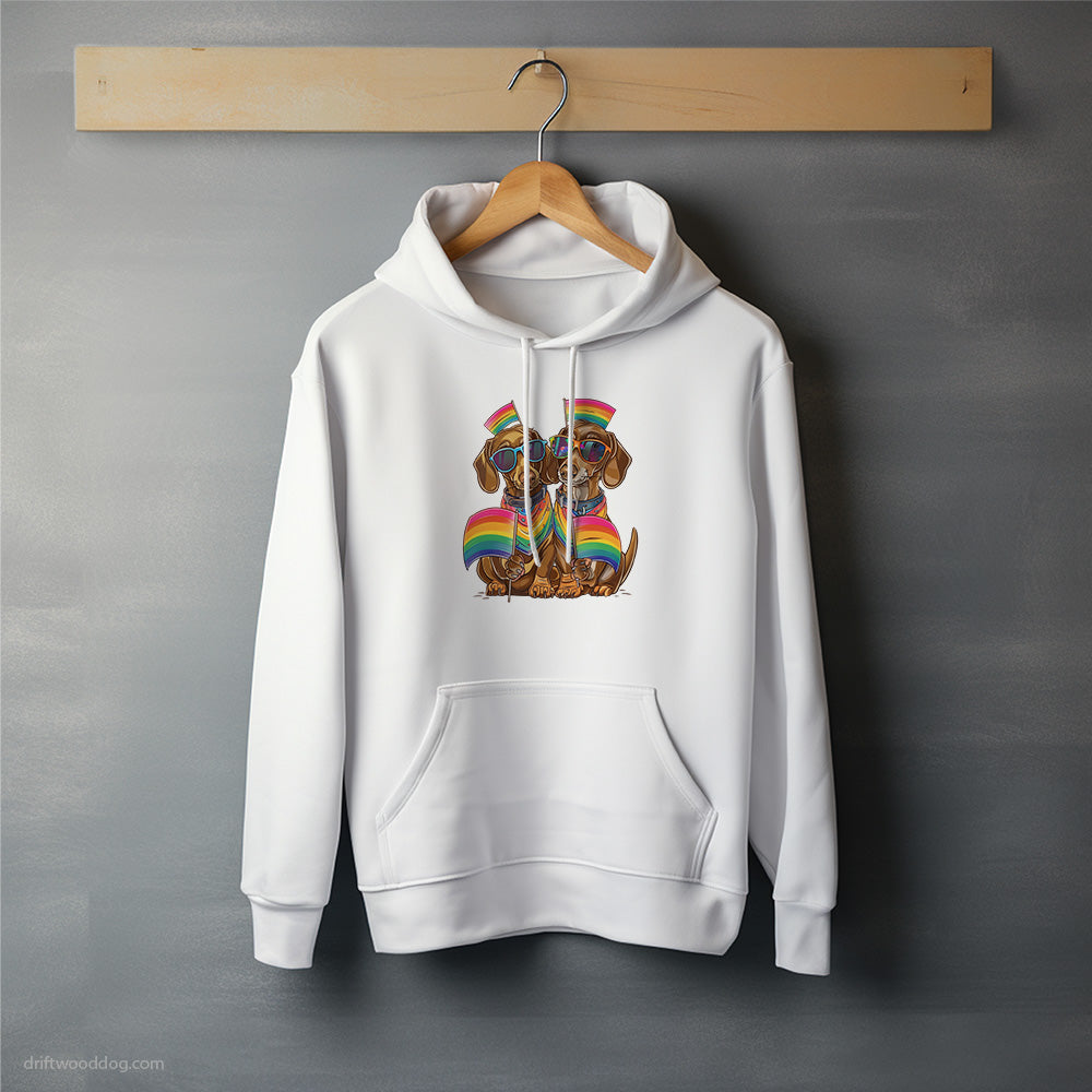 Dachshund Couple Ready for Pride Hoodie – Unisex Hoodie for Dog Lovers