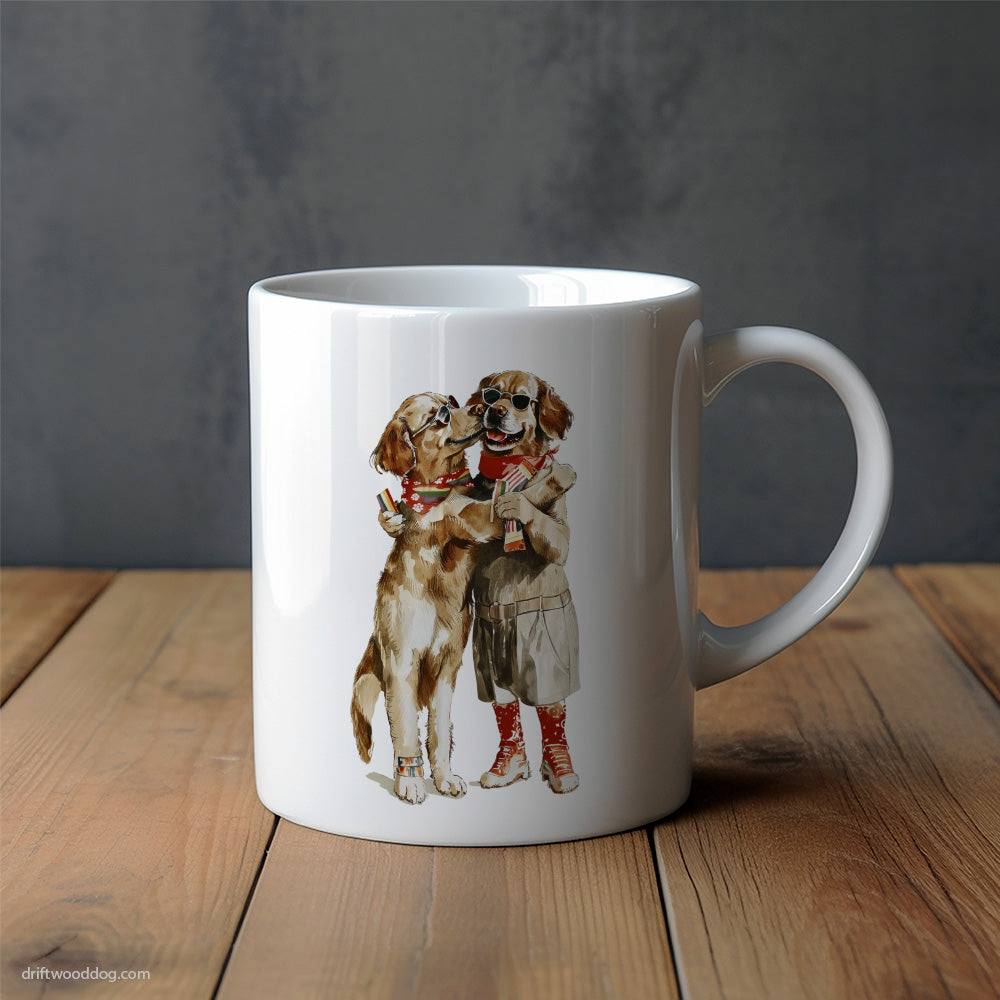 Cute Golden Retriever Couple Hugging at Pride Mug – Unique Dog Cups | Dog-Themed Mugs