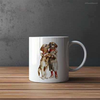 Cute Golden Retriever Couple Hugging at Pride Mug – Funny Dog Coffee Mugs | Quirky Canine Drinkware