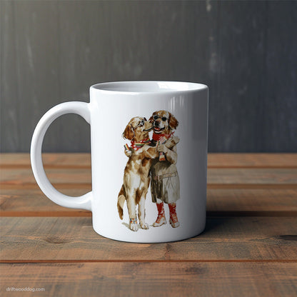 Cute Golden Retriever Couple Hugging at Pride Mug – Cute Dog-Themed Mugs | Perfect Gifts for Dog Lovers