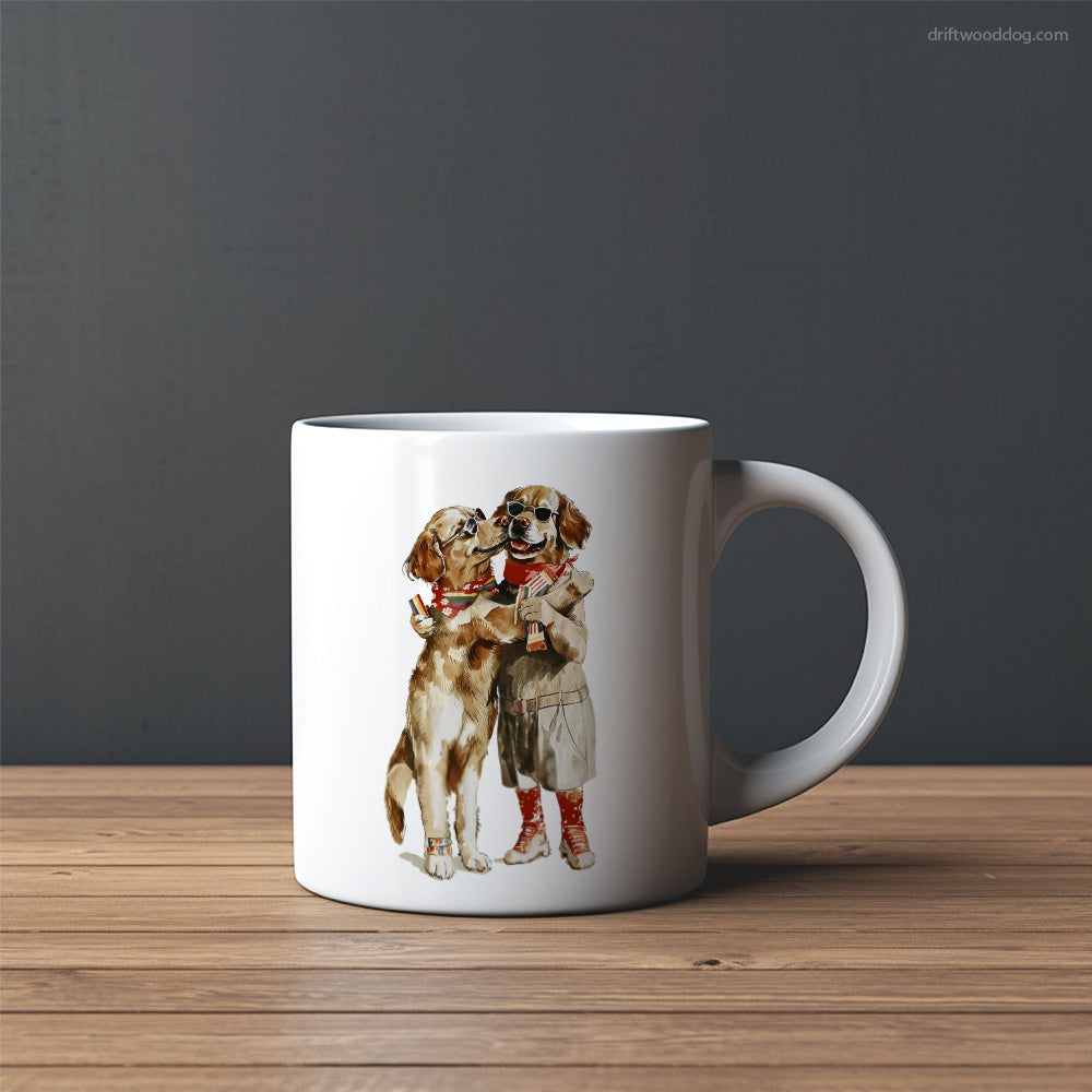 Cute Golden Retriever Couple Hugging at Pride Mug – Custom Dog Mugs | Personalized Pet Mugs