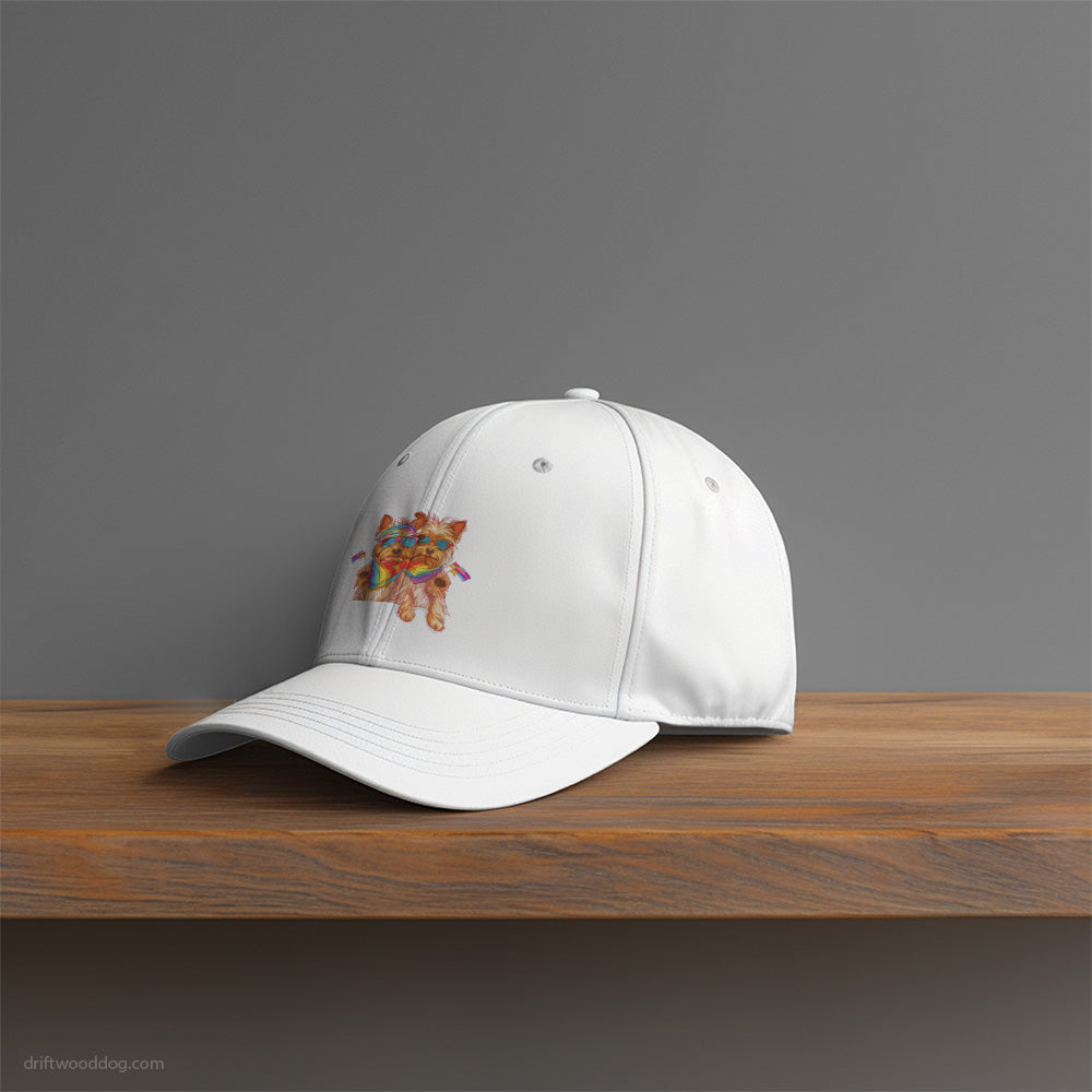 Yorkshire Terrier Couple Celebrating Pride Hat – Unisex Hat for Dog Owners