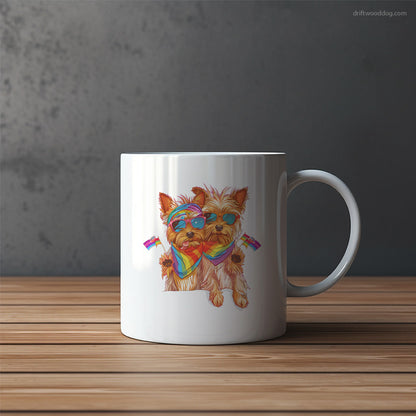 Yorkshire Terrier Couple Celebrating Pride Mug – Funny Dog Coffee Mugs | Quirky Canine Drinkware